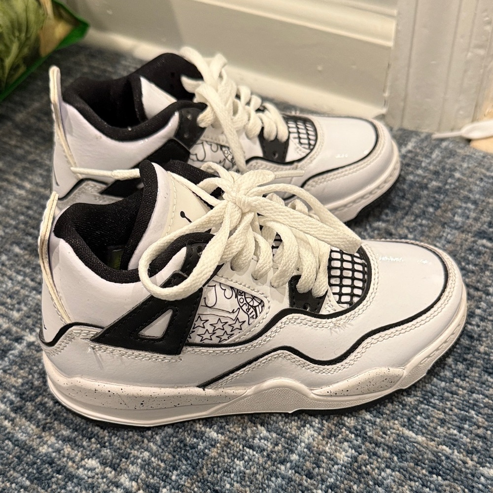 Jordan Kids Black and White Sneakers